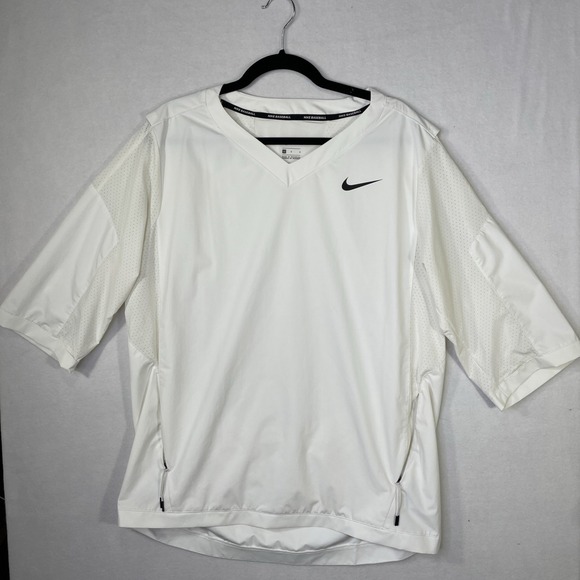 Nike Other - Nike Men's Large Dri-Fit V-Neck 3/4 Sleeve Warmup Pullover Hot Jacket White